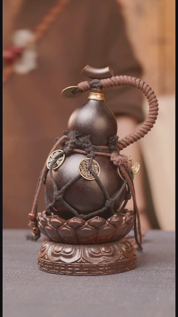 1689号链接精品大漆葫芦现货现发[一物一拍]不包含莲花底座1