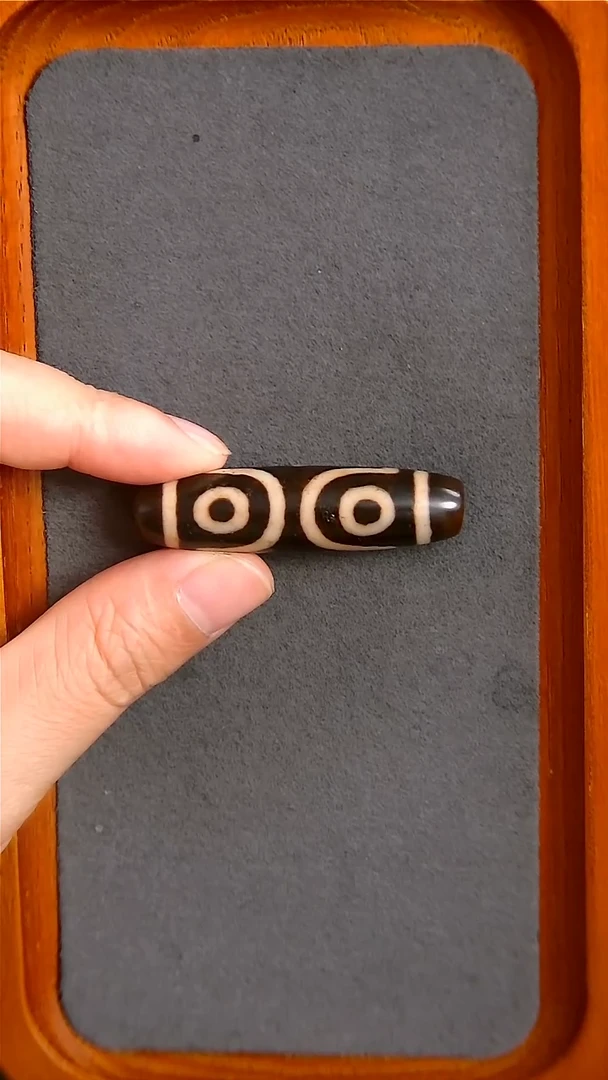 未镶嵌玛瑙/玉髓珠宝半成品上肯全手工宝盖三眼天珠12*48