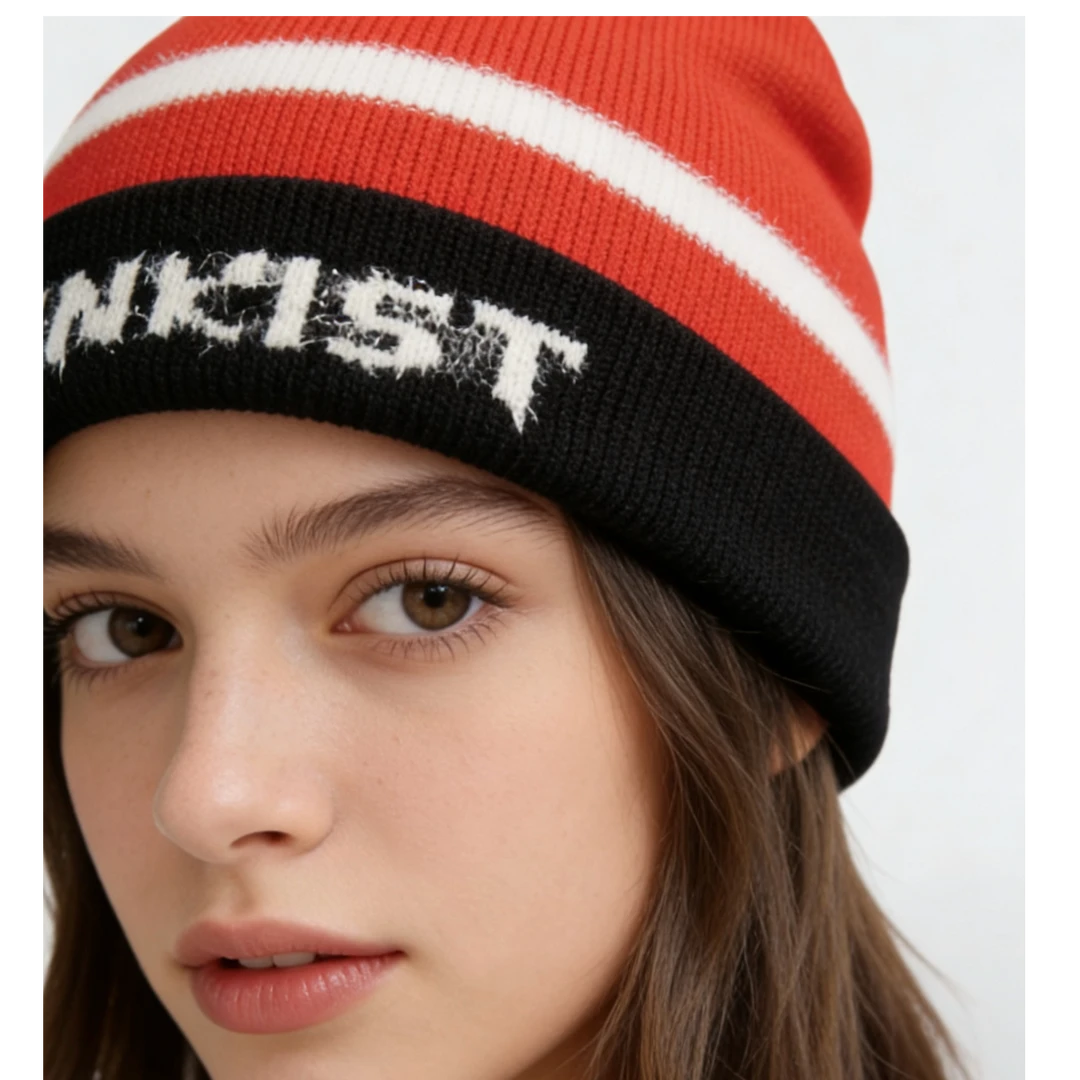 针织帽包头帽极简风秋冬刺绣帽子加厚运动帽冬季冷帽百搭户外时尚