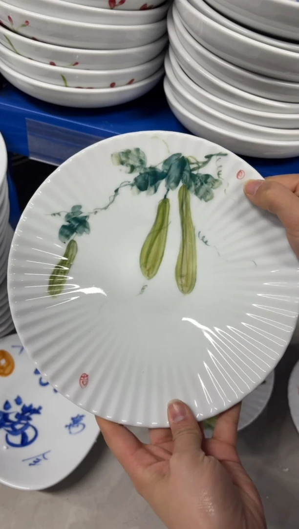 景德镇高温陶瓷食品级手绘釉中彩-贝壳盘