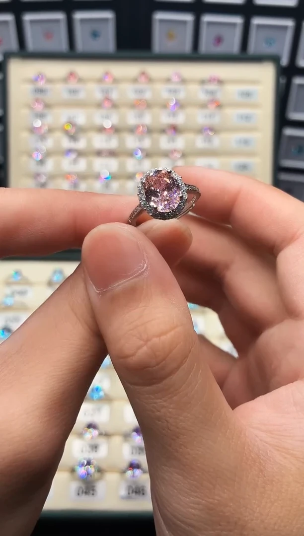 戒指彩色蓝宝石银S925镶嵌0001