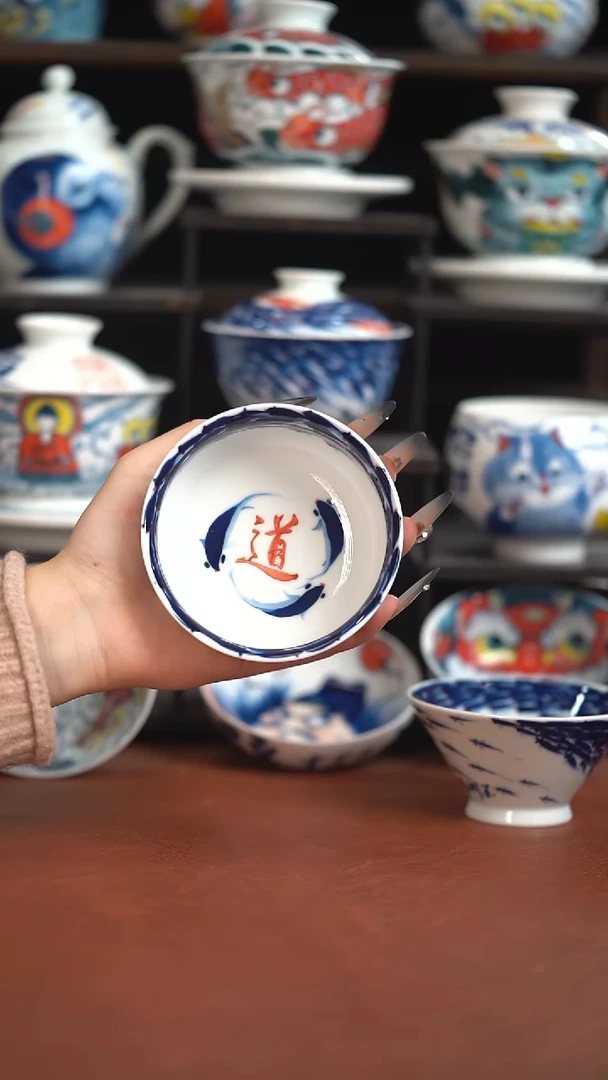 老师作品百鱼矮卢氏杯（微瑕福利）