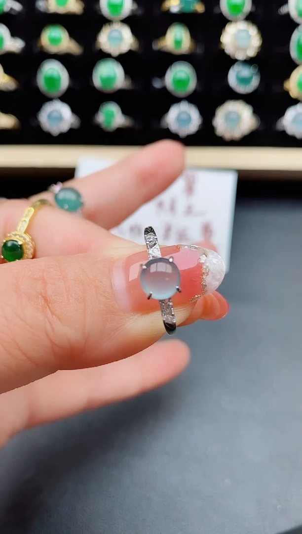 【闪购商品】翡翠戒指银S925镶嵌111111