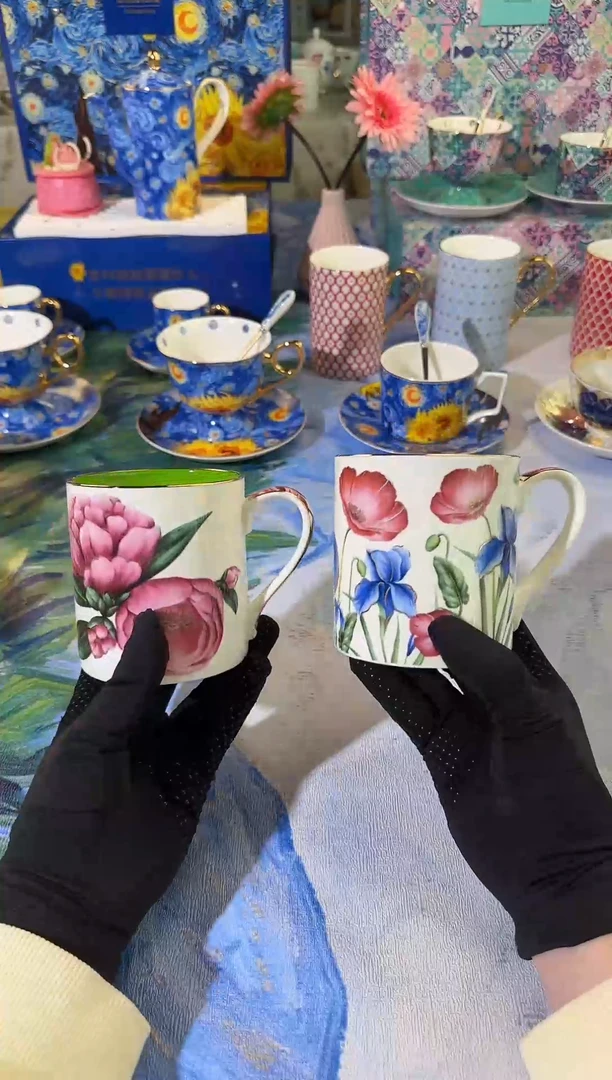 【闪购商品】瓷片骨瓷手绘描金可进微波炉洗碗机