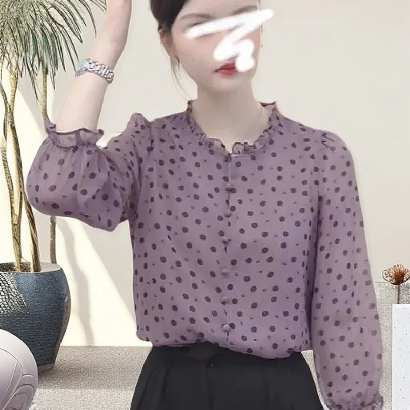 小衫T恤衫女士别致碎花上衣减龄独特2025年七分袖夏季雪纺衫新款