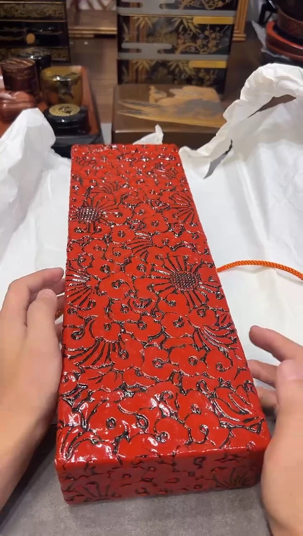 京堆朱 收纳盒 大漆漆器大漆漆器