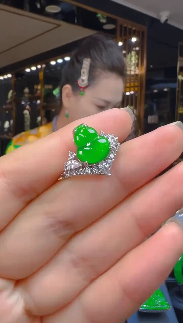 翡翠戒指银S925镶嵌119（多样性发其一）