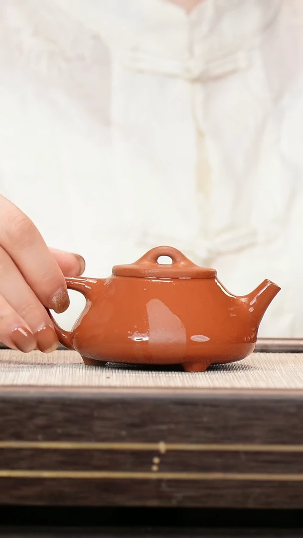 茶壶紫砂朱泥  粗砂  石瓢  全手工