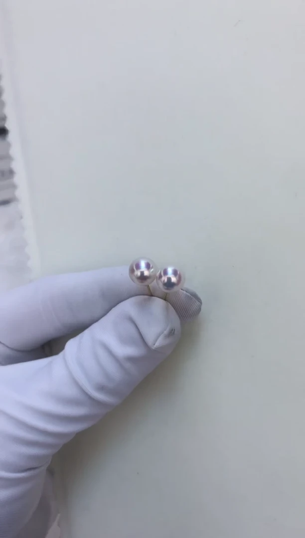 18K金镶嵌DA海水珍珠 GD002 akoya素钉7-7.5MM