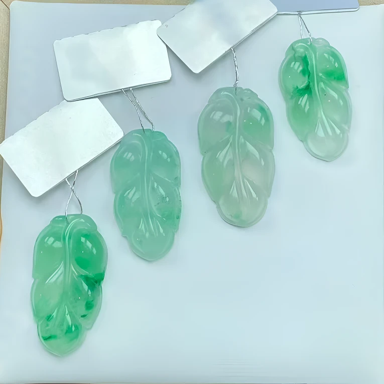 天然非洲翠冰飘花叶子（小号32-33mm）一枚｜无绳｜多样性发其一｜