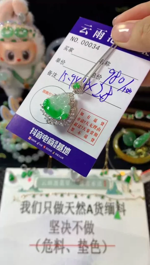 翡翠银S925镶嵌颈饰翡翠