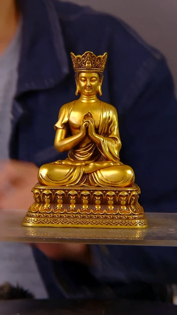 瓷片用****8山水紫铜鎏金造像香炉结缘1111