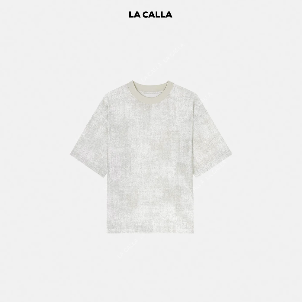 LA CALLA草色T藏青灰色极简舒适复古短袖L51-1744