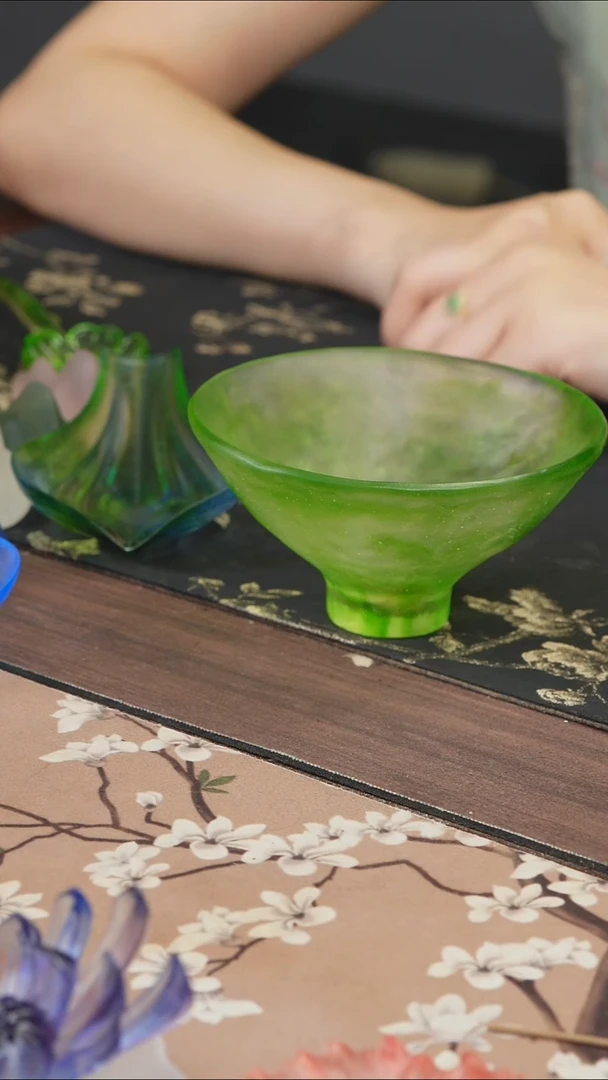 手工艺品琉璃绿色建盏