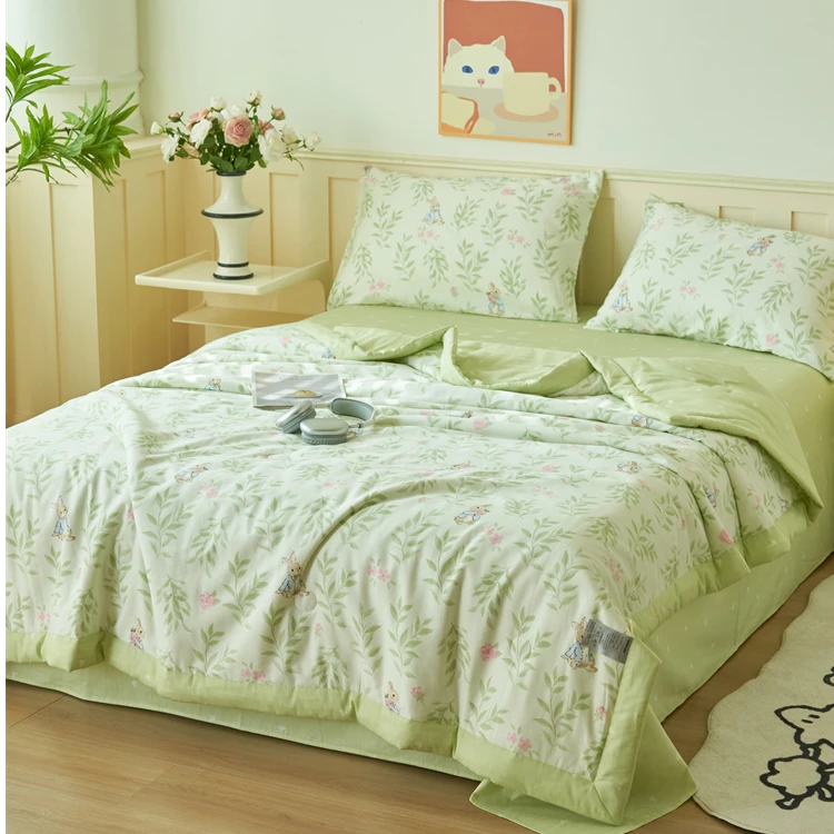 2025全棉夏凉被全棉薄款空调被子可机洗夏季单双人学生夏凉被四件套