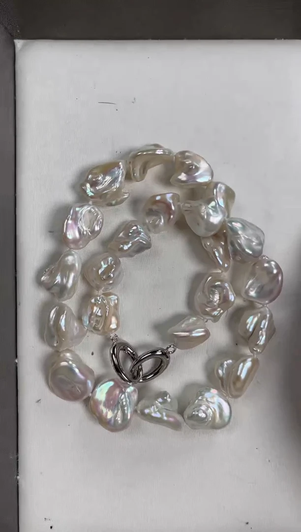 【闪购商品】淡水珍珠项链银S925镶嵌碎银子项链