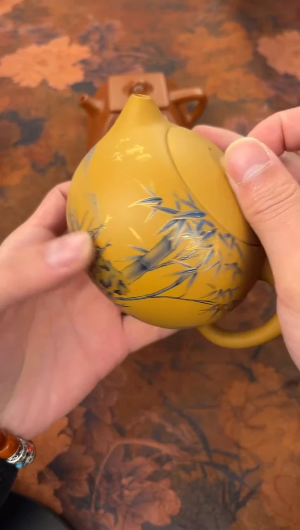 茶杯紫砂竹节黄段西施  紫千红