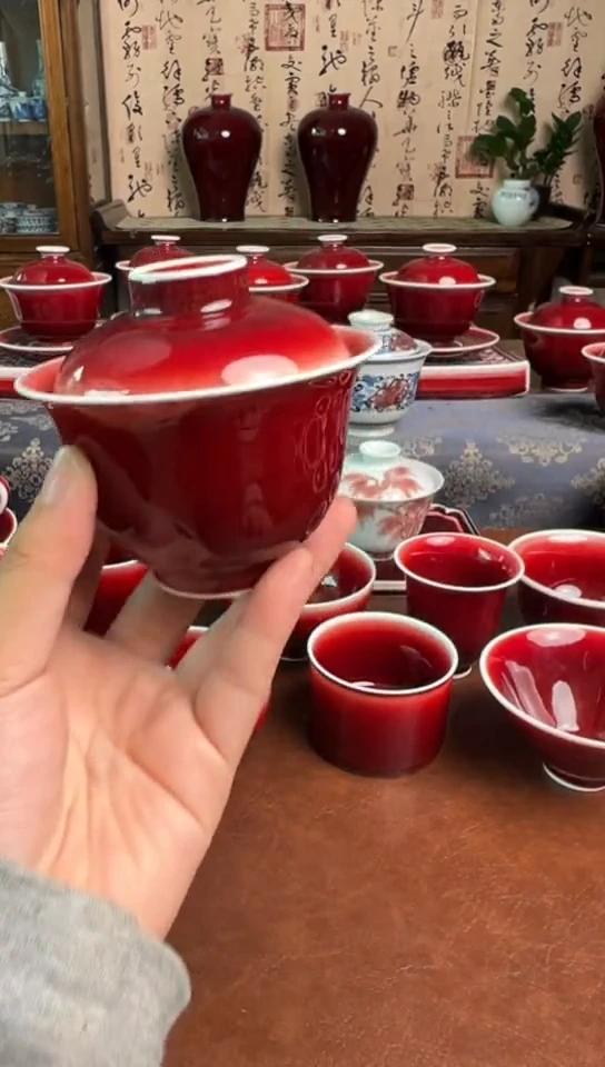 景德镇郎红主人杯-碗-盘-