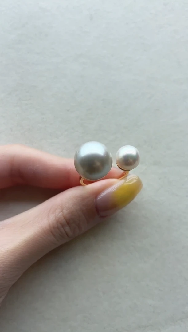 银S925镶嵌海水珍珠戒指10