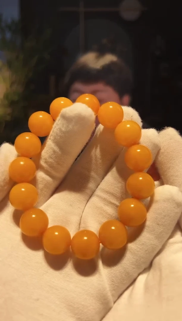 未镶嵌蜜蜡手串14+精圆帝王