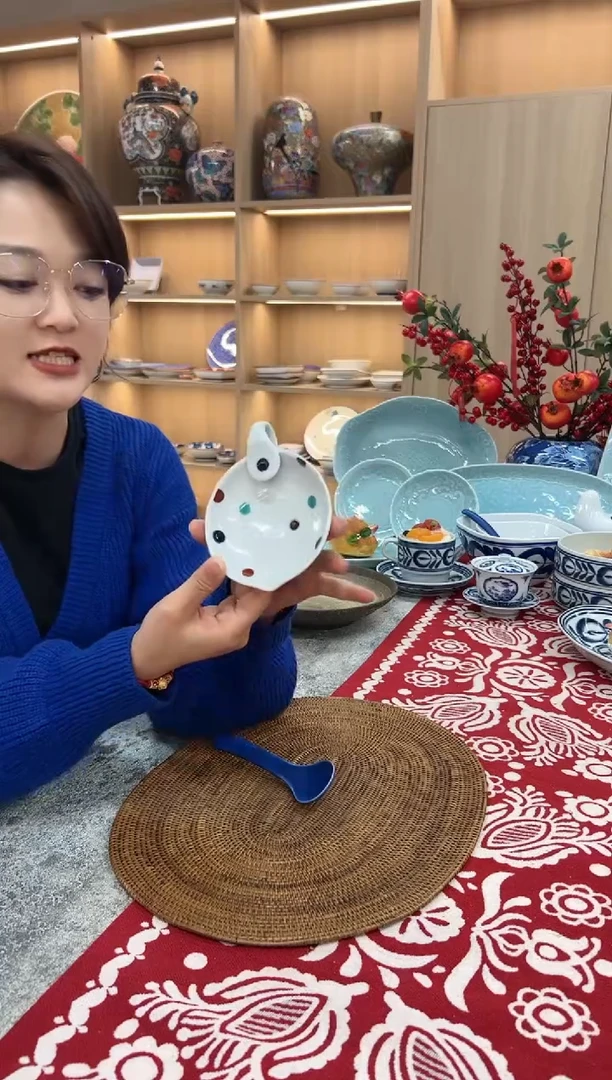 【闪购商品】瓷片"(B)色水玉 マルチ小皿 "