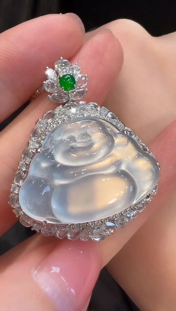 吊坠(不含链)18K金镶嵌翡翠L6