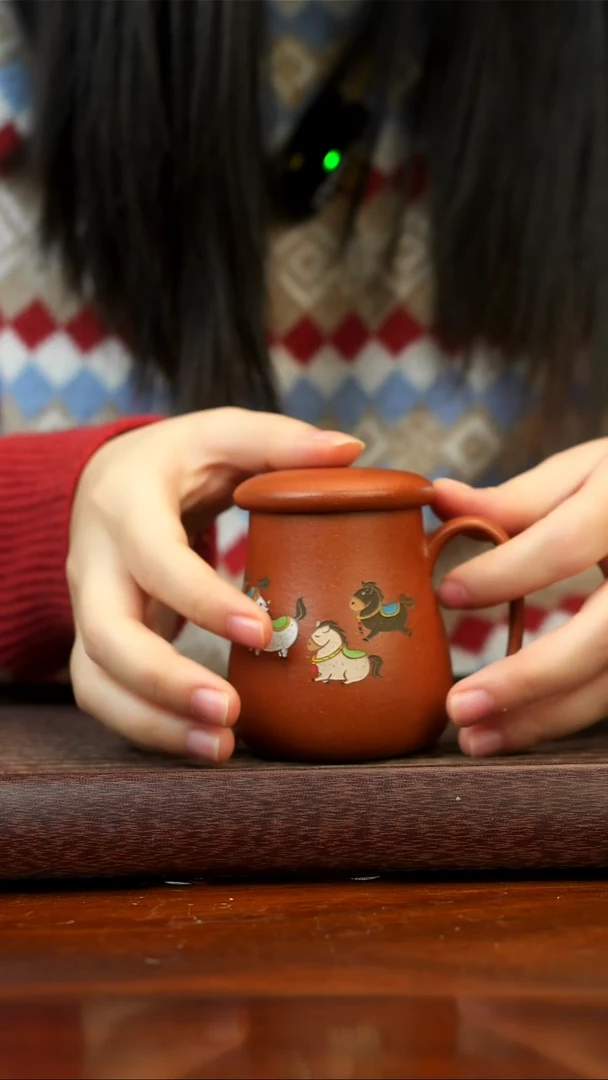 茶壶紫砂宜兴紫砂八骏马礼盒套装杯