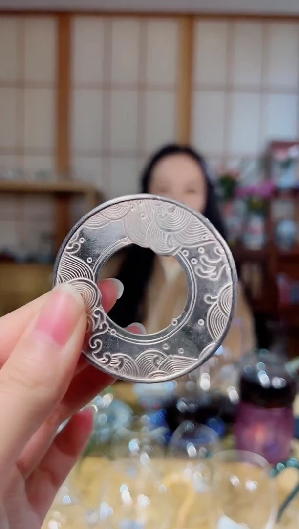 妍银盖置 自慢堂海浪纹盖置