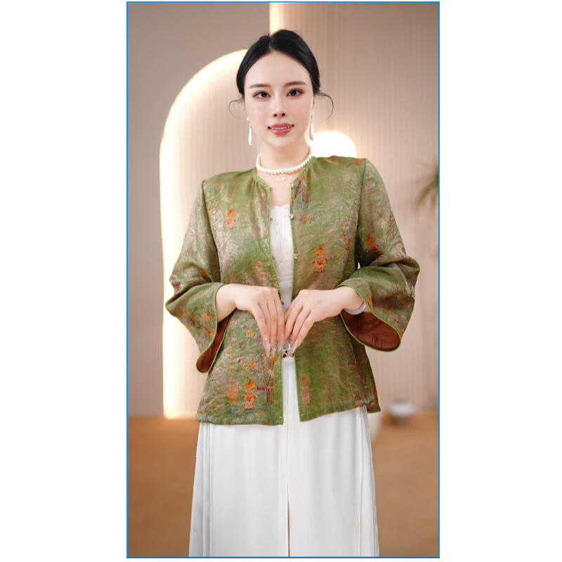【青韵】叶子新中式妙景短外套