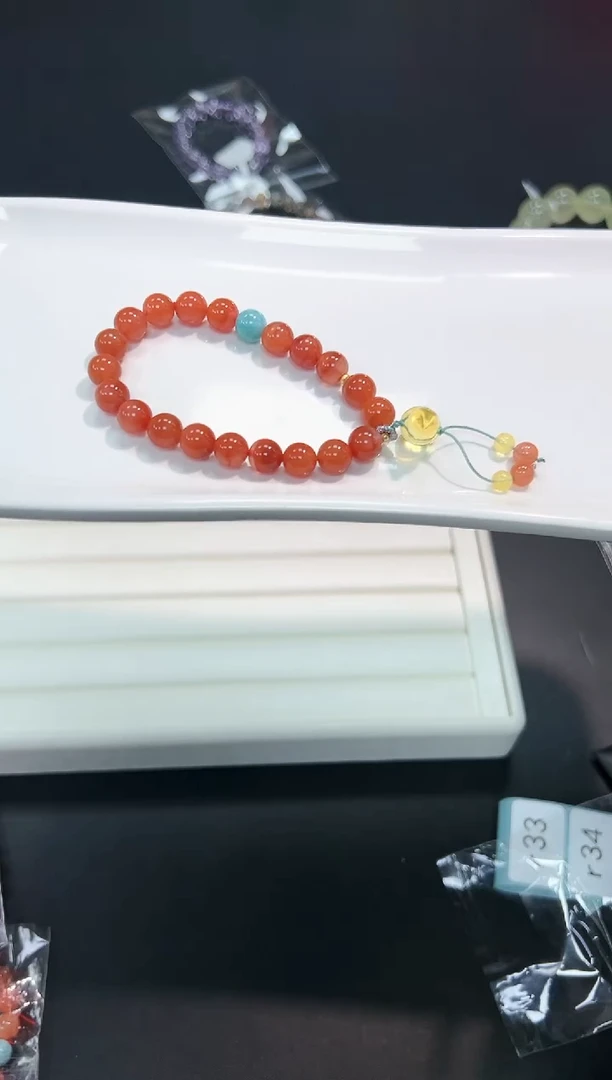 【闪购商品】南红玛瑙手链未镶嵌33r多样性发其一/1条默认微瑕