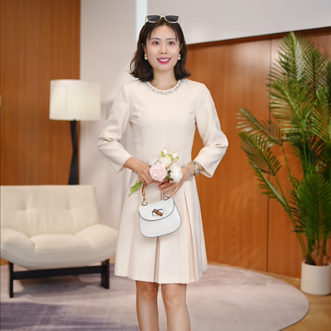 【南油畅姐】早秋新款时尚名媛高级感收腰a字显瘦连衣裙裙