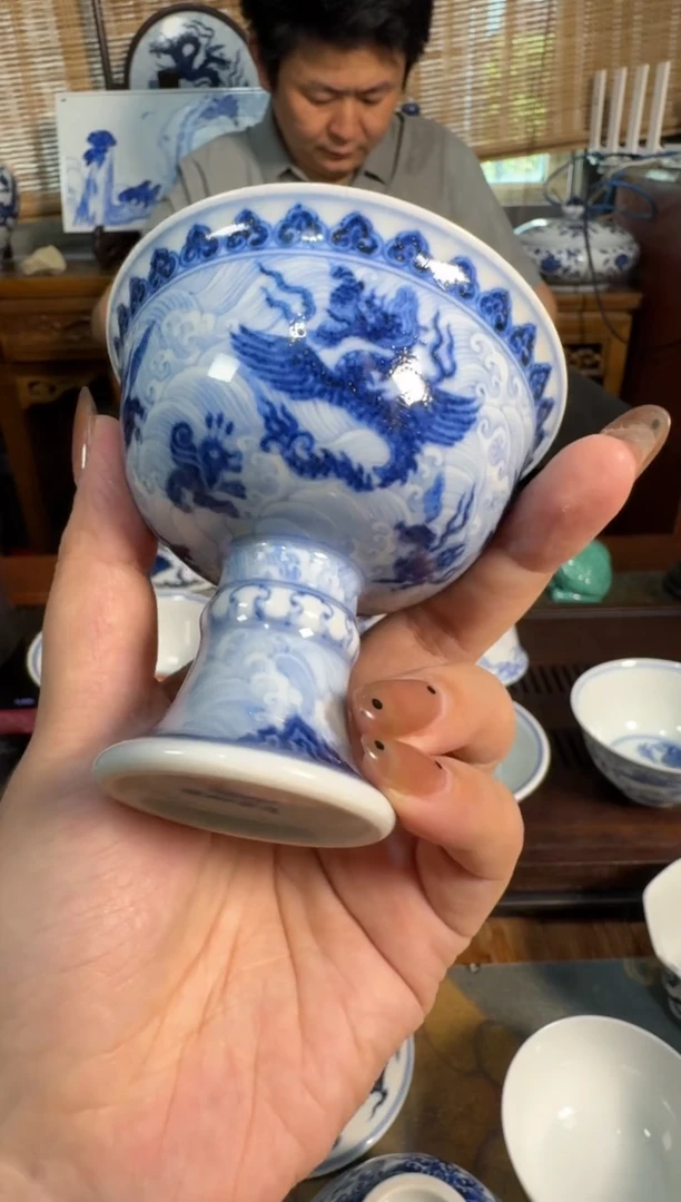 愚拙造物海八怪高足杯