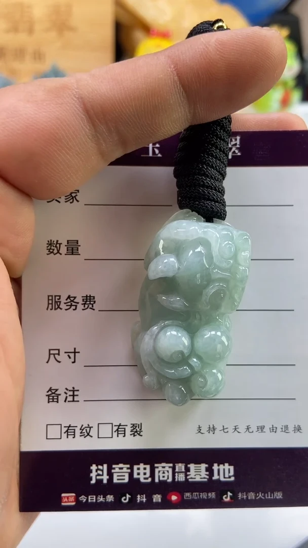 翡翠未镶嵌颈饰多人霸王貔貅
