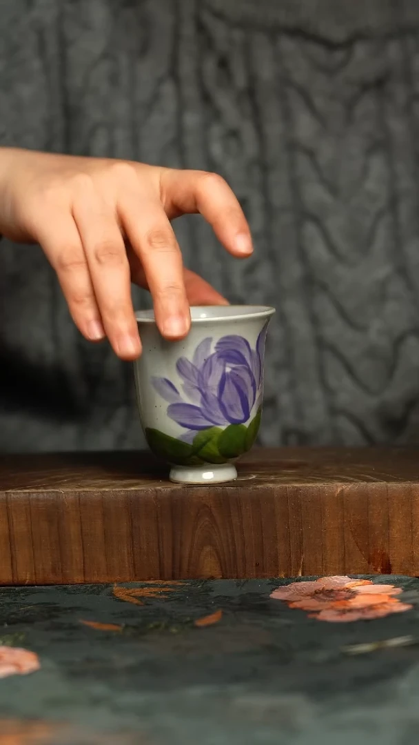 杯釉下彩手工手绘同款陶器