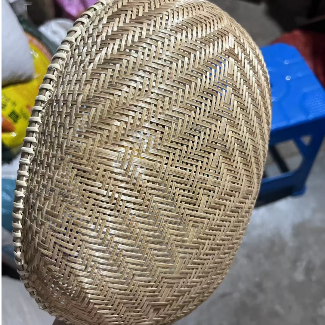 竹编精编大号椭圆镂空黄金筐家用创意