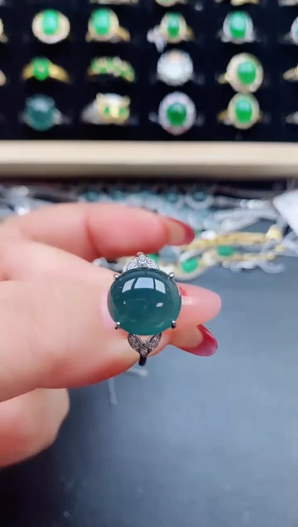 【闪购商品】翡翠戒指银S925镶嵌21321