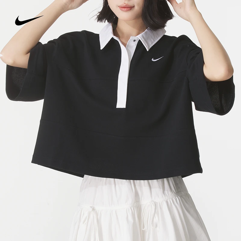 Nike耐克女装2025新款运动POLO衫跑步时尚透气翻领短袖衫休闲上衣
