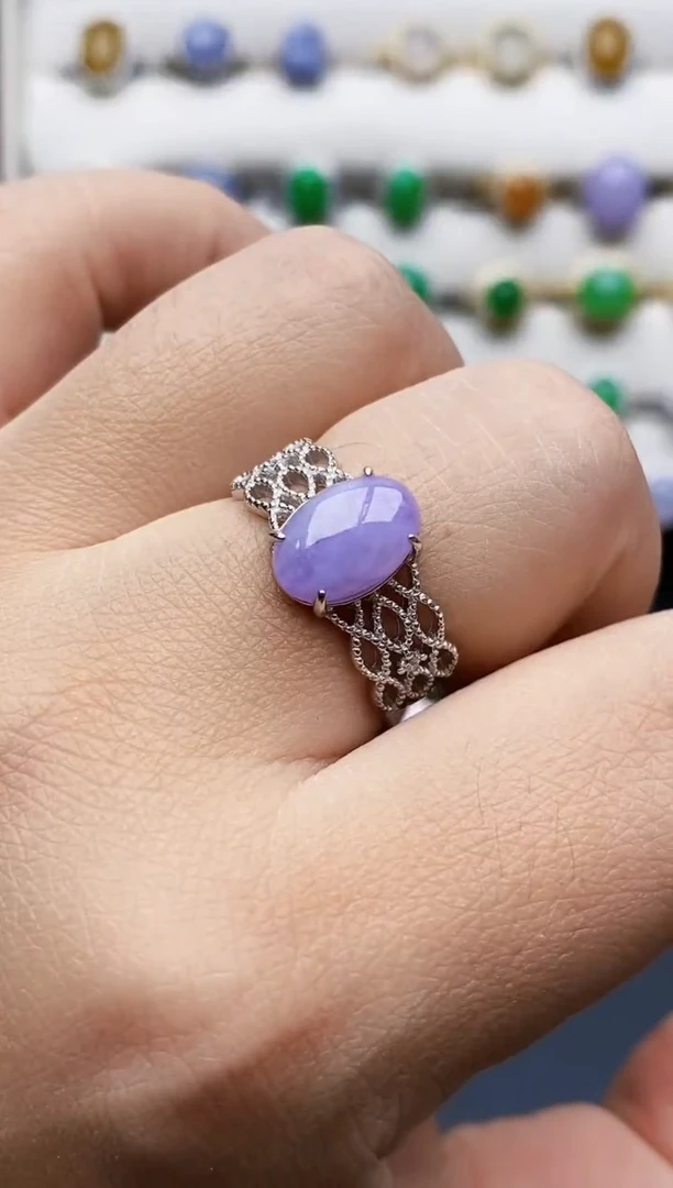 银S925镶嵌戒指翡翠0380