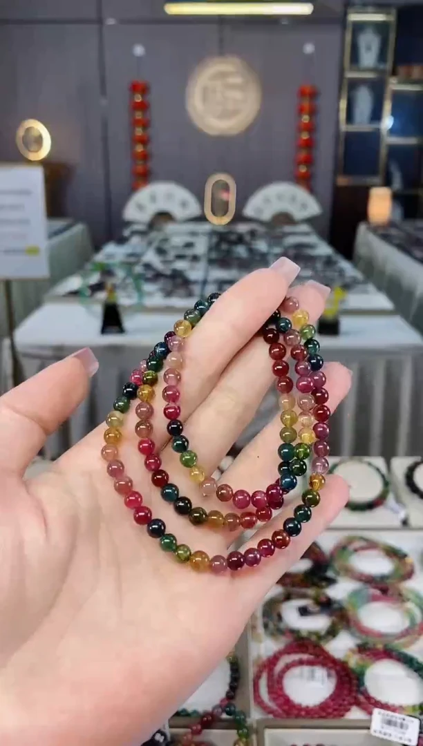 未镶嵌老矿碧玺三圈手串5mm+碧玺hon多样性发货一条