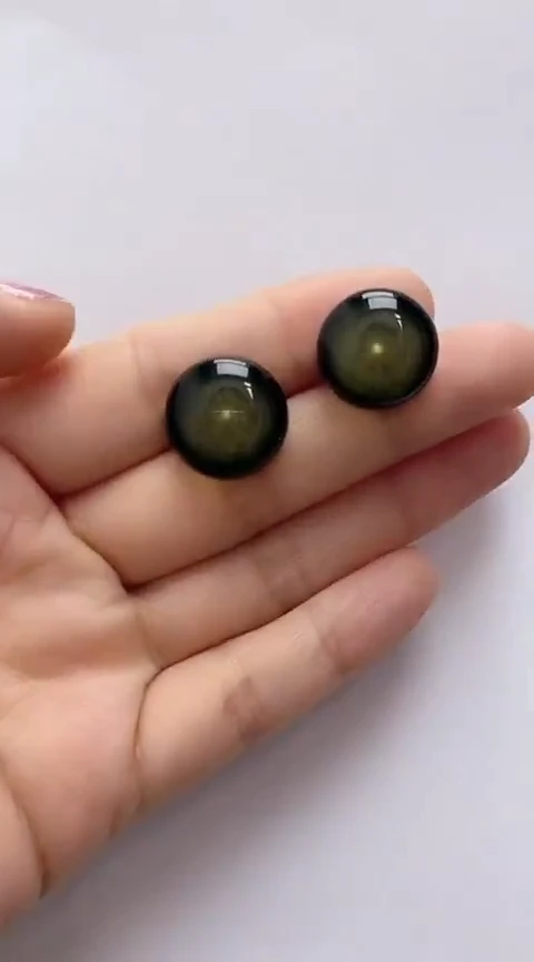 【闪购商品】琥珀裸石银S925镶嵌琥珀耳钉