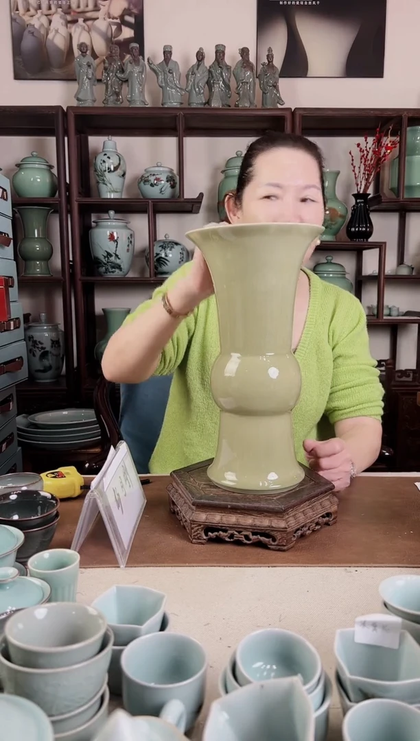 龙窑烧 窑变 花觚L