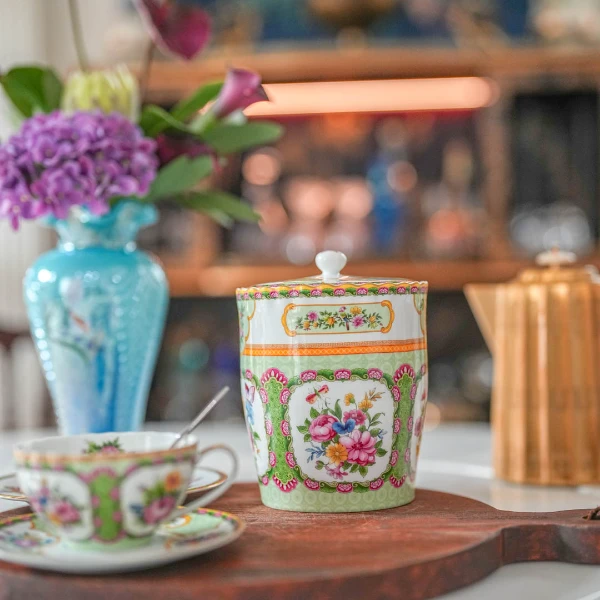 【奇居】中式粉彩兰德高白瓷储物罐 客厅餐厨收纳罐#D60470FR