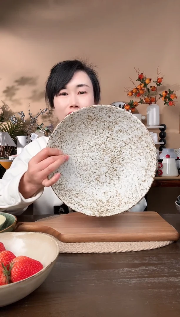 【闪购商品】瓷片9.8英寸异形窑变气孔大碗微瑕