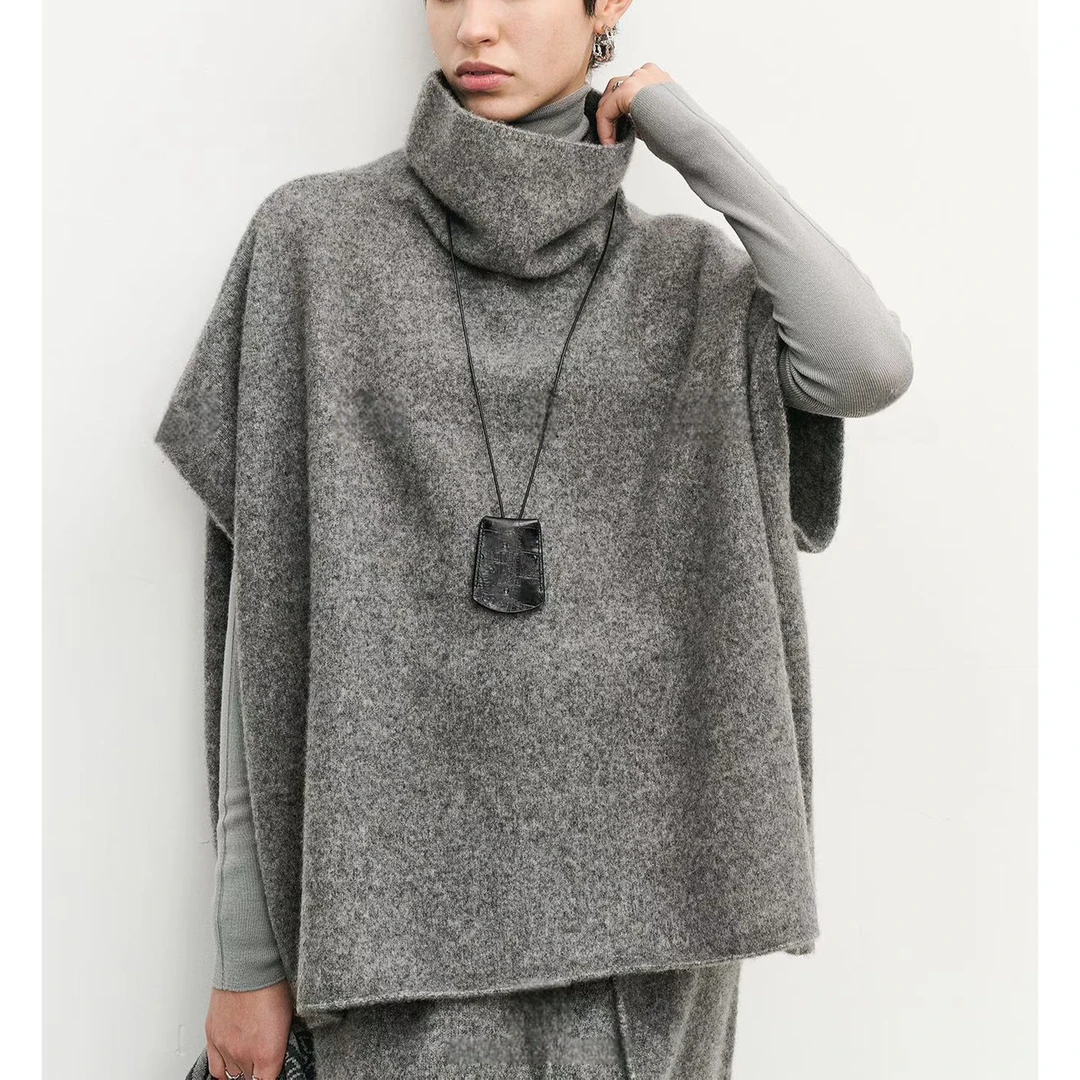 PASTYPE叠影高领牦牛绒斗篷W-SS-26691
