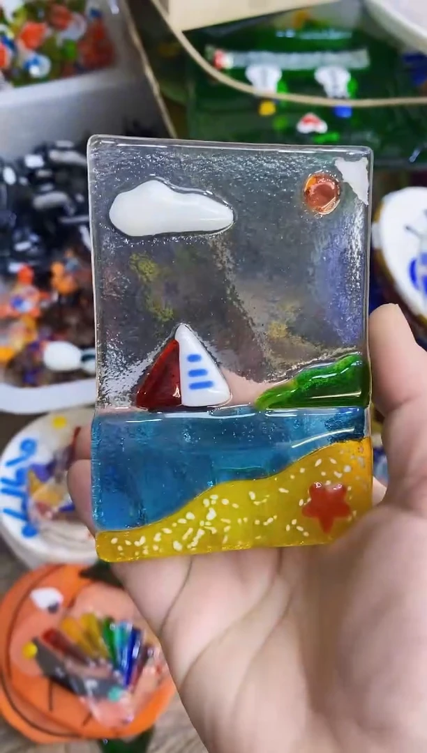 【闪购商品】琉璃手工艺品帆船烛台