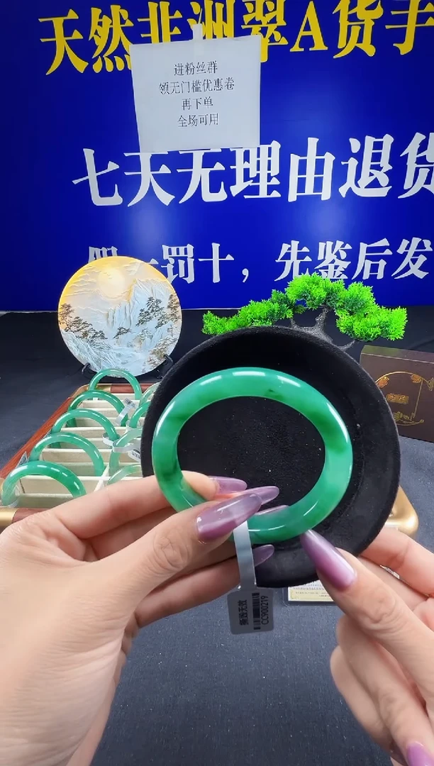 未镶嵌手镯石英质玉（非洲翠）圈口59