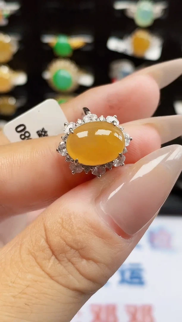银S925镶嵌戒指翡翠2579