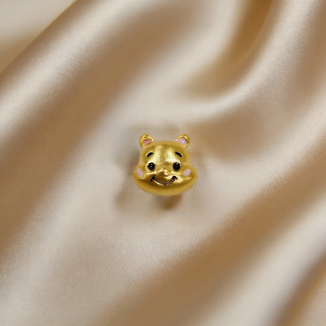 【黄金】足金999维尼熊 珐琅中穿 CY534