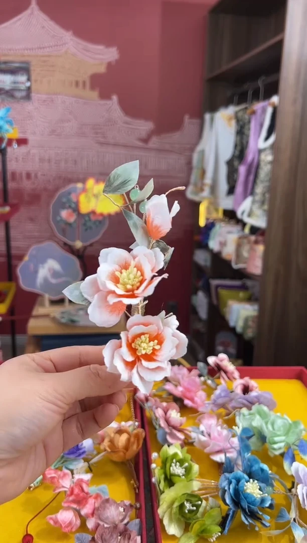 【闪购商品】刺绣非遗绒花（发饰）