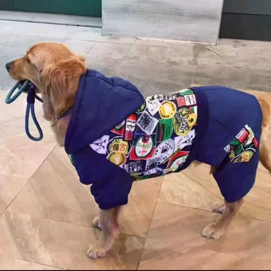 中大型犬冬季加厚四脚保暖狗狗衣服适合金毛边牧萨摩耶NO退NO换